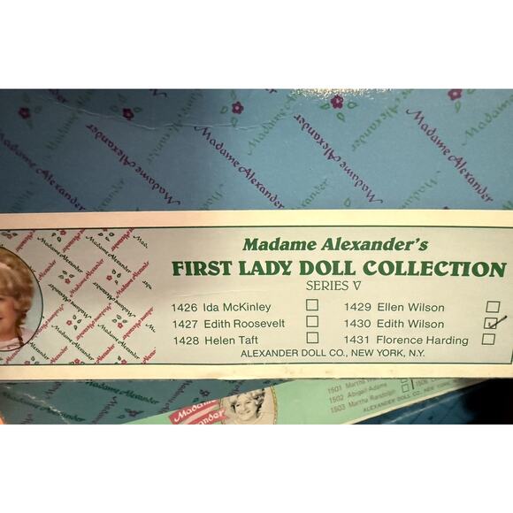 Madame Alexander Edith Wilson Doll #1430 First Lady Series V w/ Box & Tag - Picture 8 of 9